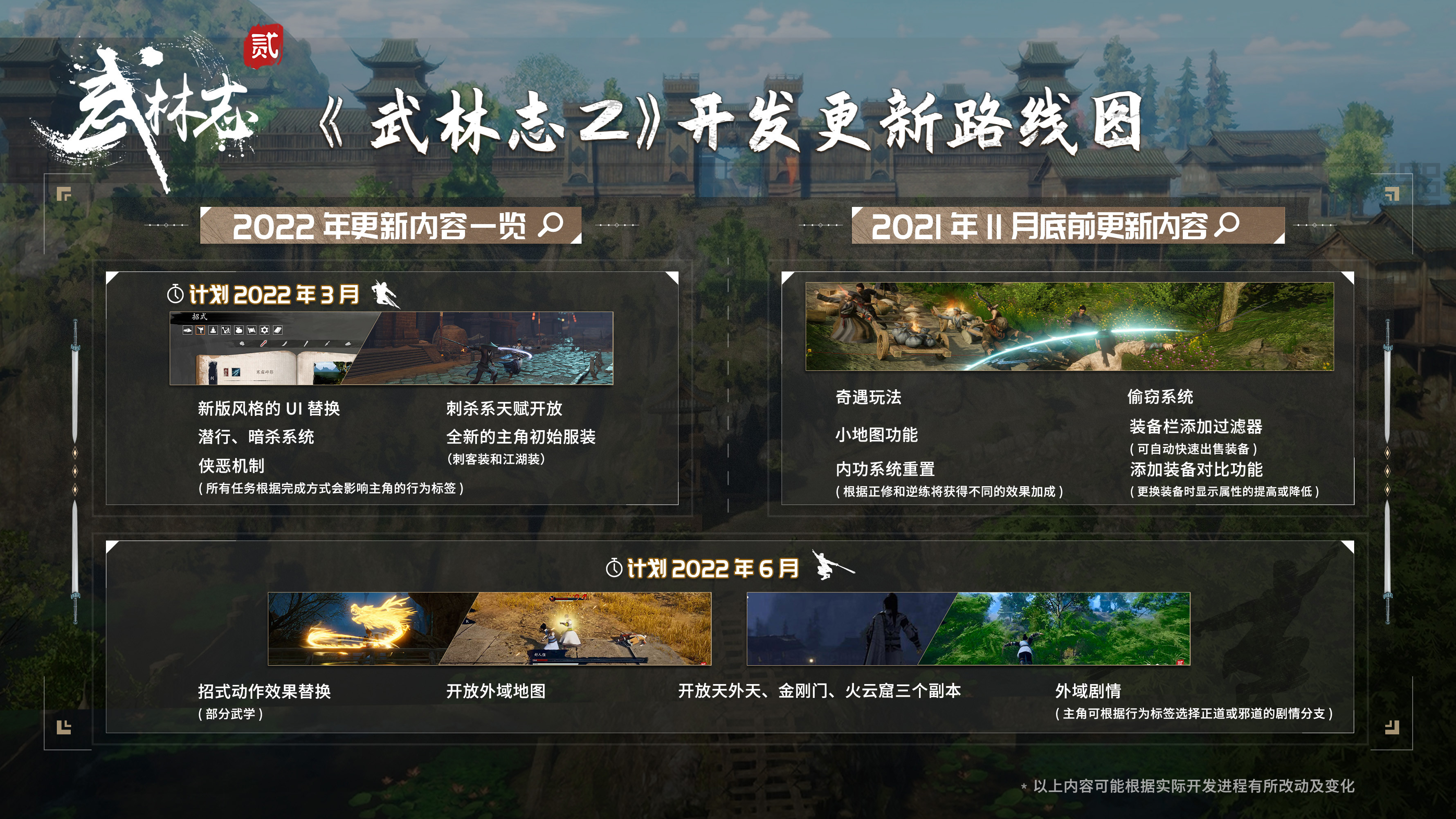 武侠开放世界《武林志2》发布更新路线图，侠恶机制首曝