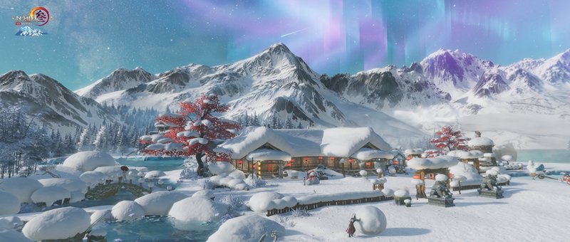 安居天池畔 坐赏极光奇景 尽在《剑网3》“冰雪盛会”