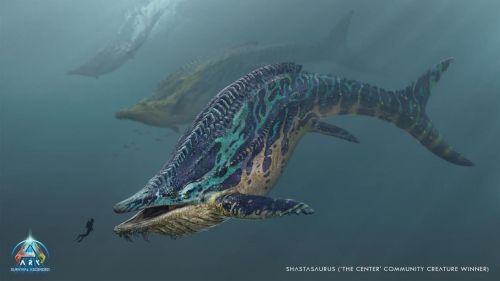 《方舟生存进化》次世代版本新生物“萨斯特鱼龙”概念图首曝