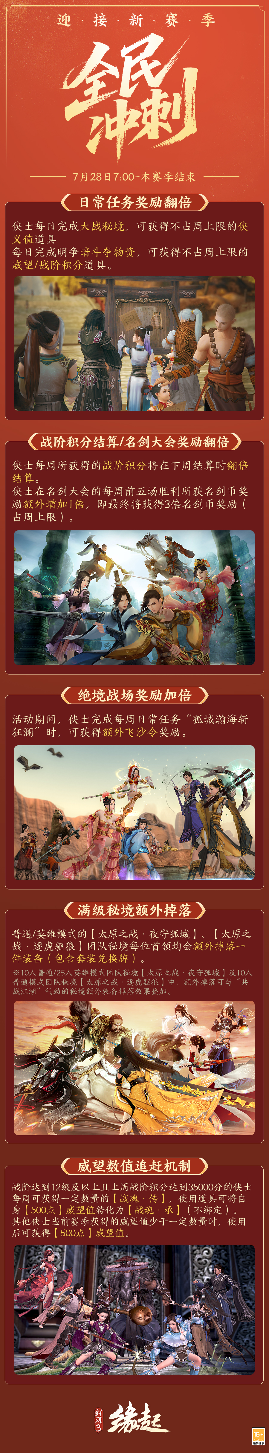 《剑网3缘起》烽火燎原赛季加速冲刺,剑胆琴心预热开启