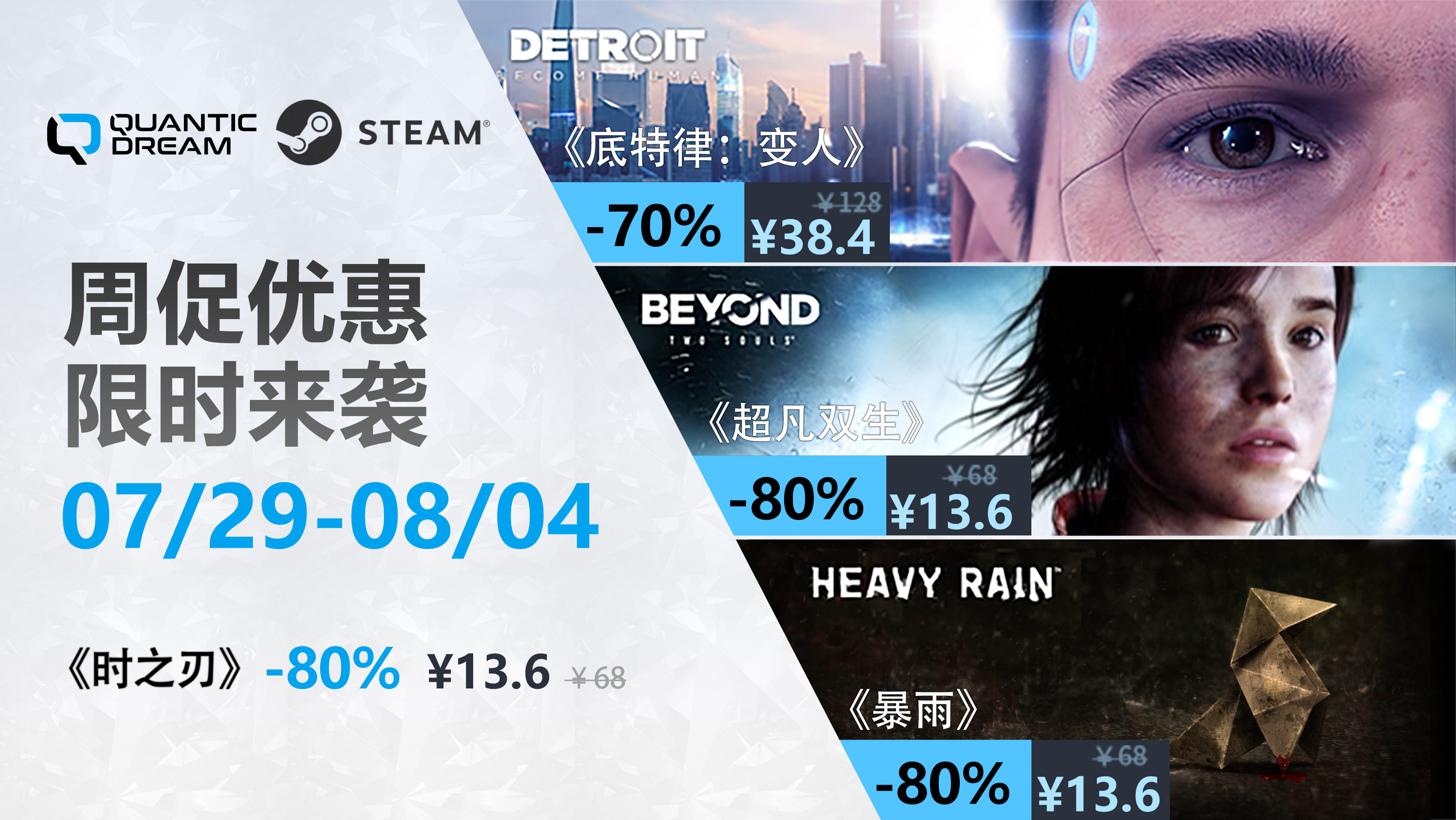 Quantic Dream佳作夏日限时冰点价,纵享冰爽冒险体验