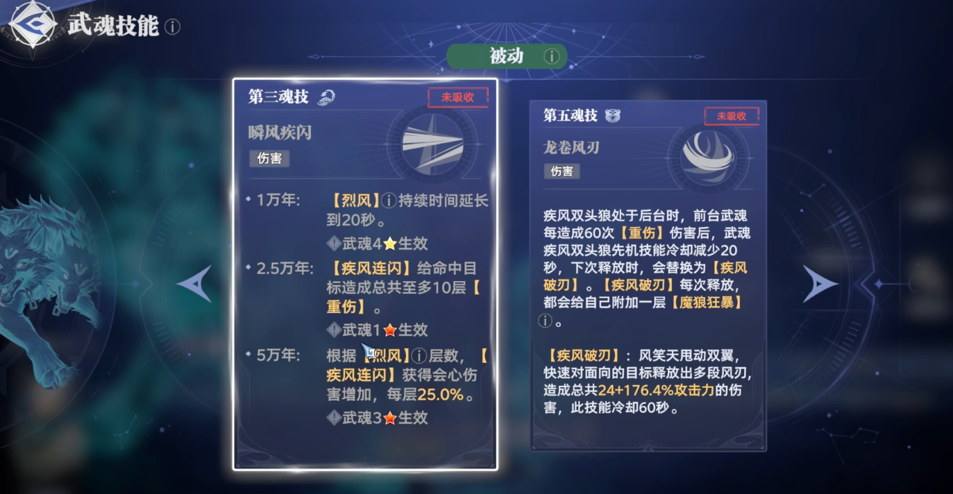 斗罗大陆猎魂世界疾风双头狼技能怎样