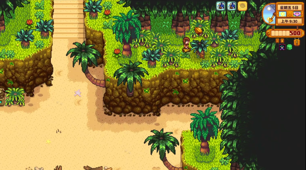 星露谷物语初次去姜岛在哪捡金核桃