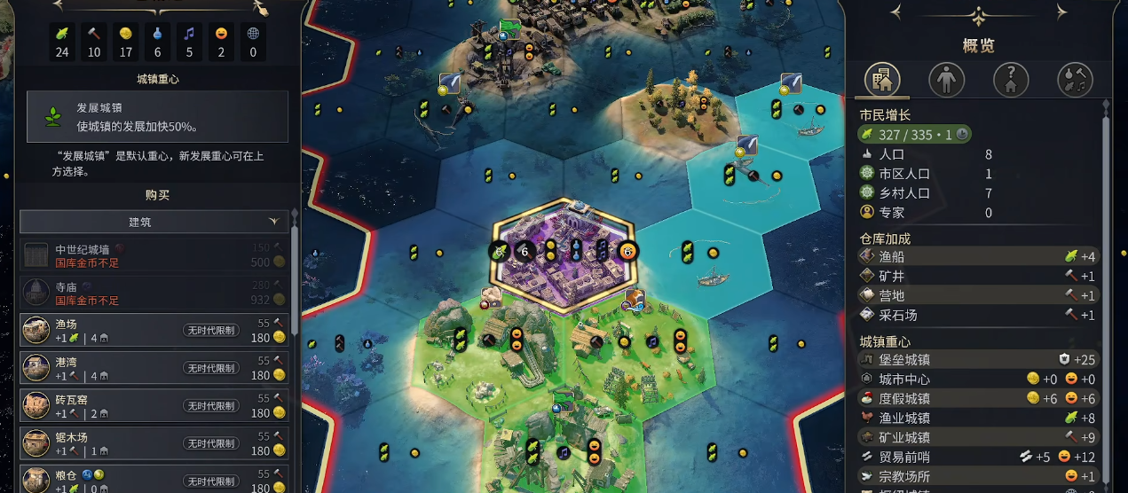 文明7城镇和城市是什么关系