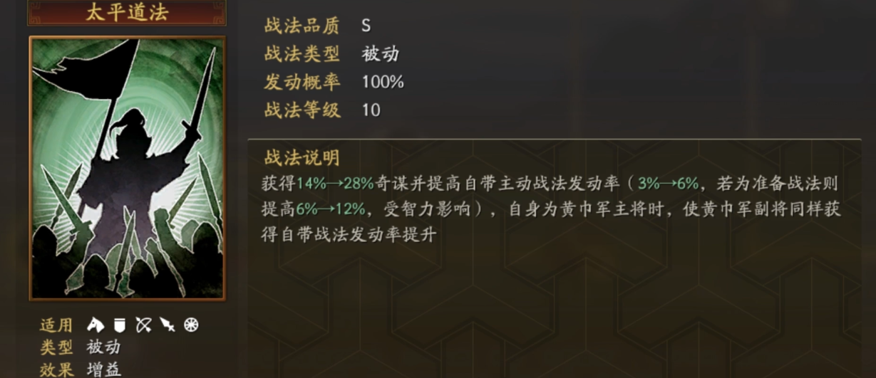 三国志战略版太平道法值得带吗