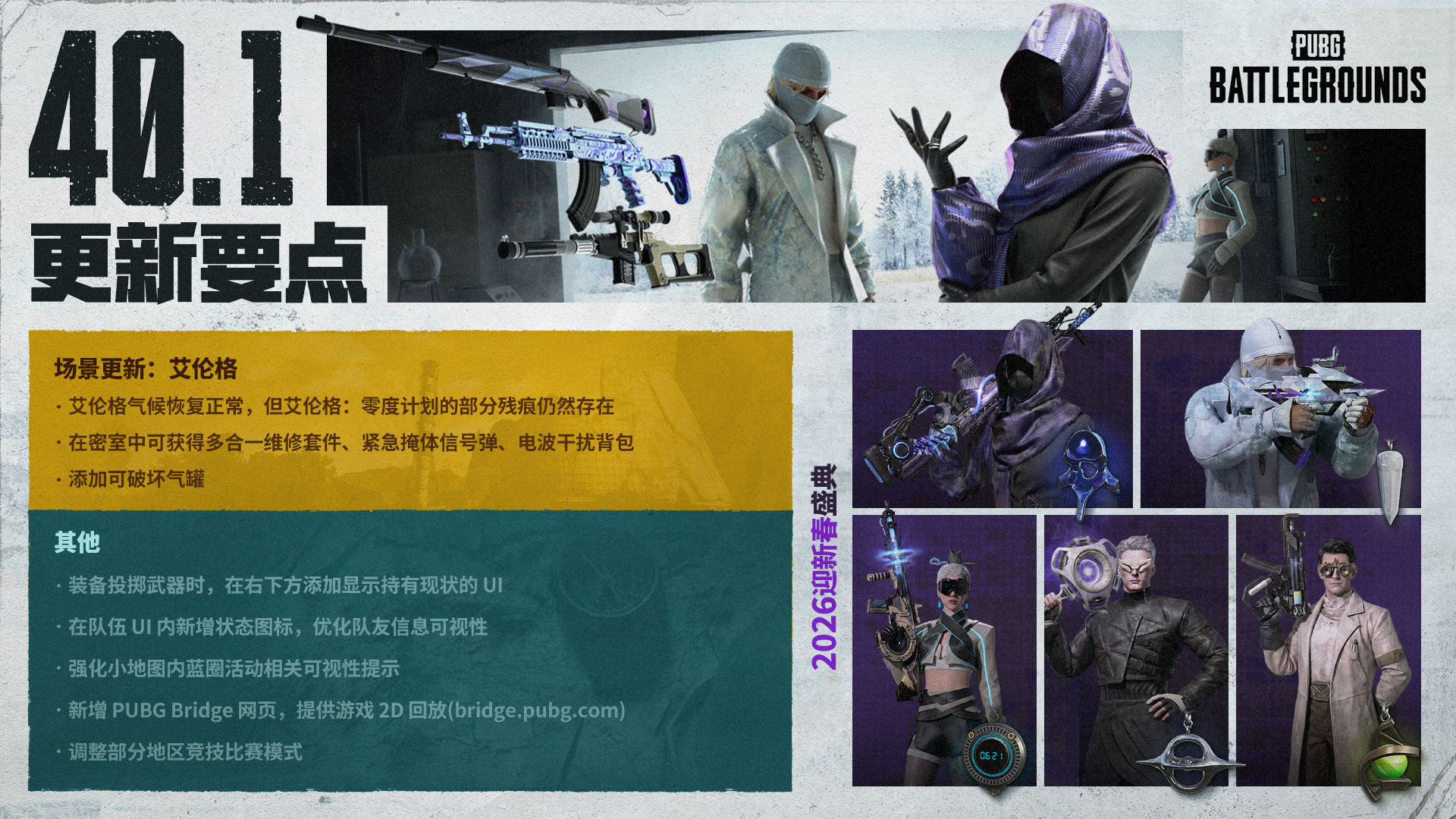 《PUBG》40.1版本更新 迎新春皮肤上线